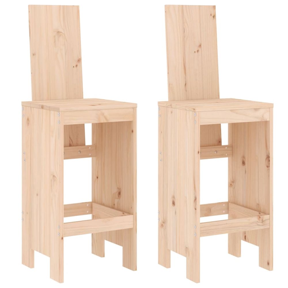 Vidaxl Barové stoličky 2 ks 40x42x120 cm borovicový masív
